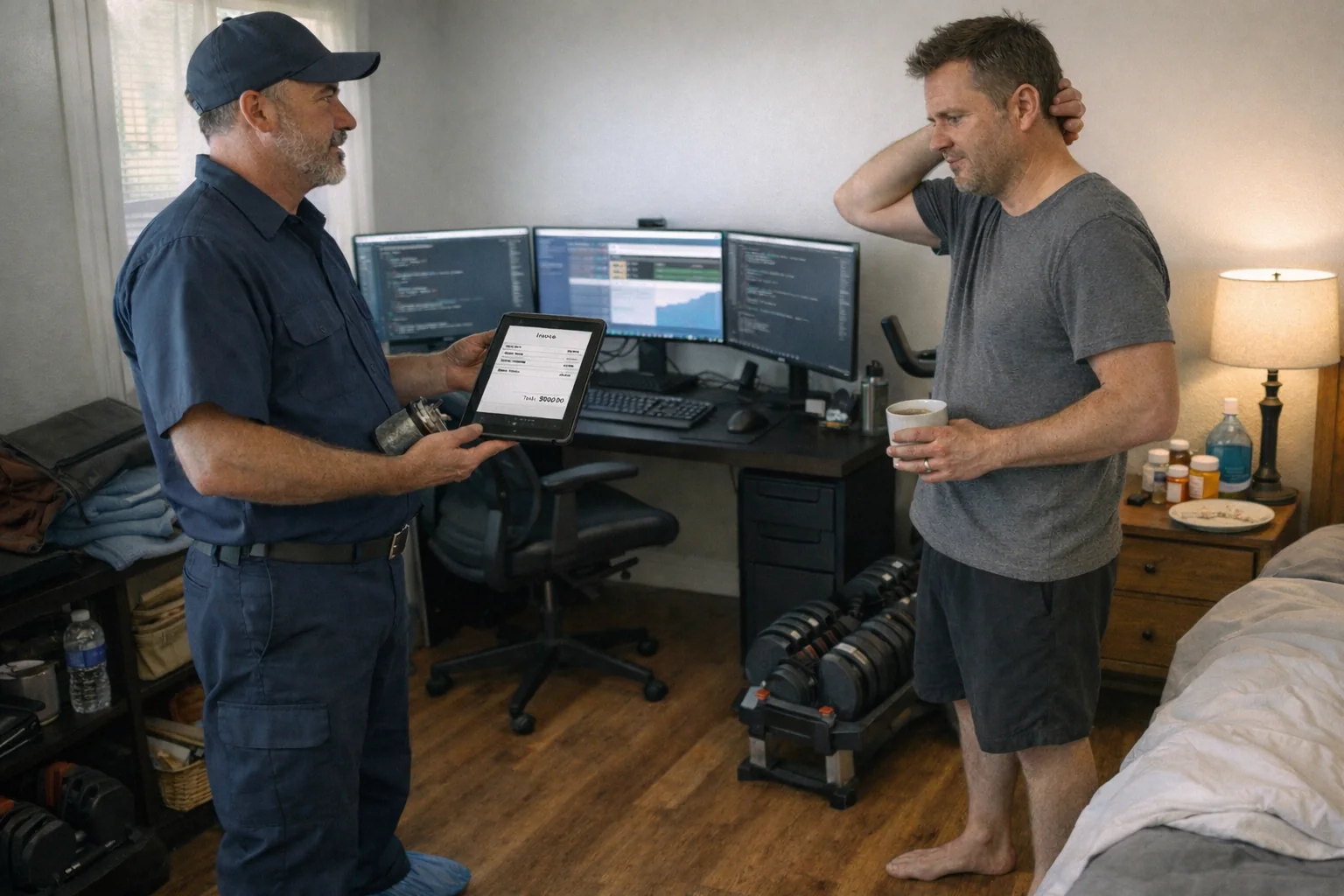 Air Conditioning Repairman Would Like To Review $900 Suggestion In Your Bedroom Office